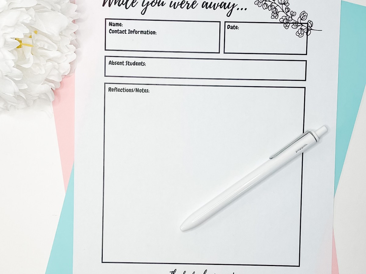 Substitute Teacher Notes